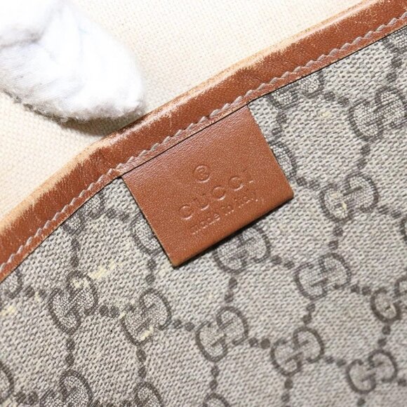 GUCCI GG Supreme Web Sherry Line Tote Bag PVC Beige Red 211134 Auth gh538 - Picture 14 of 16